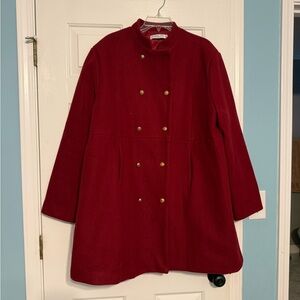 Chic Soul Women's Red Double-Breasted Winter Coat